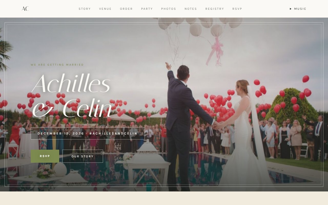 Bloom sample wedding website