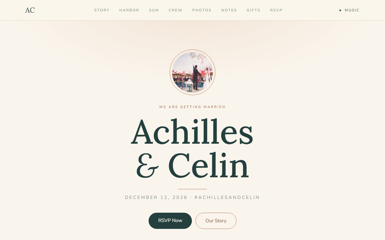 Cala sample wedding website