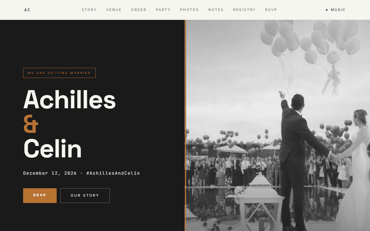 Ember sample wedding website