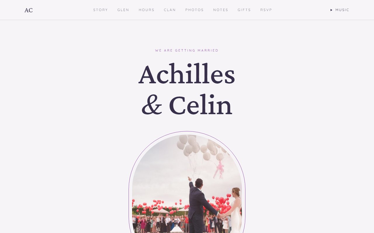 Heather sample wedding website