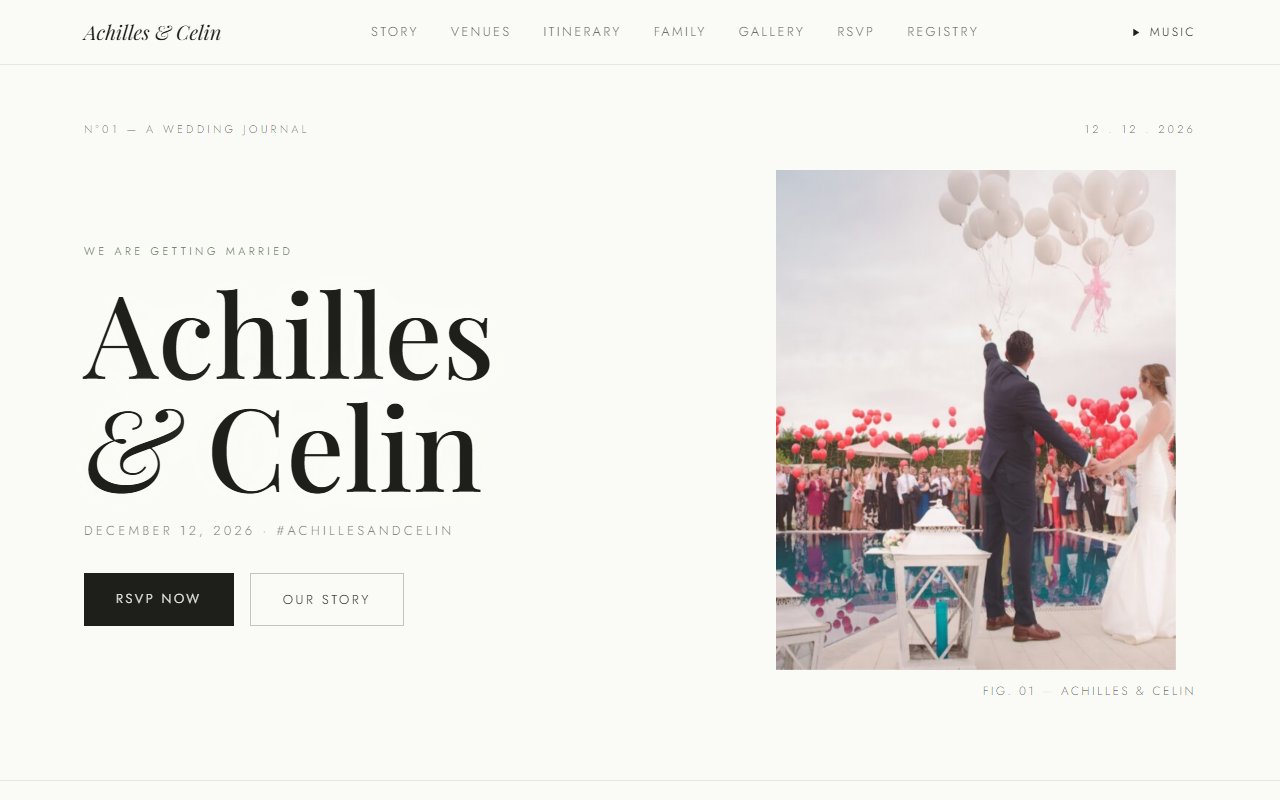 Komorebi sample wedding website