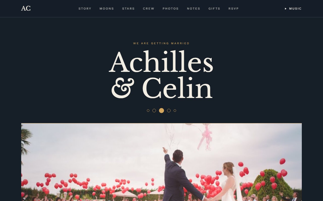 Luna sample wedding website