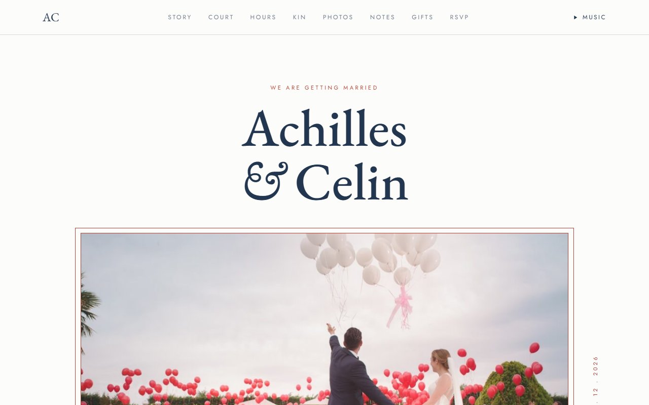 Ming sample wedding website