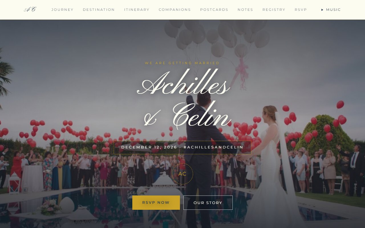 Odyssey sample wedding website