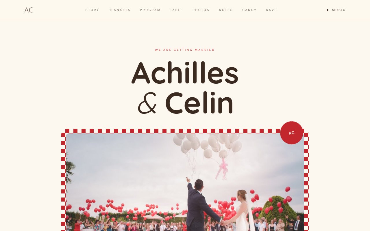 Poppy sample wedding website